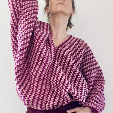 Zig Zag Wing Oversized Jumper