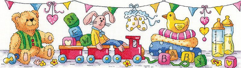 Heritage New Baby Cross Stitch Kit - 35.5cm x 10cm