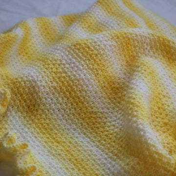 Ray of Sunshine Baby Blanket with Ruffle Hat.