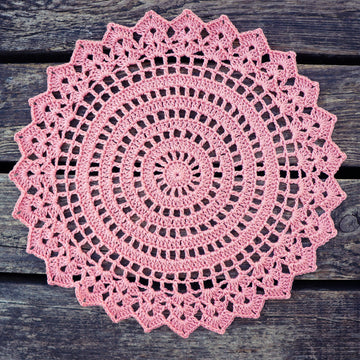 Vintage Pink Doily Placemat Written Pattern