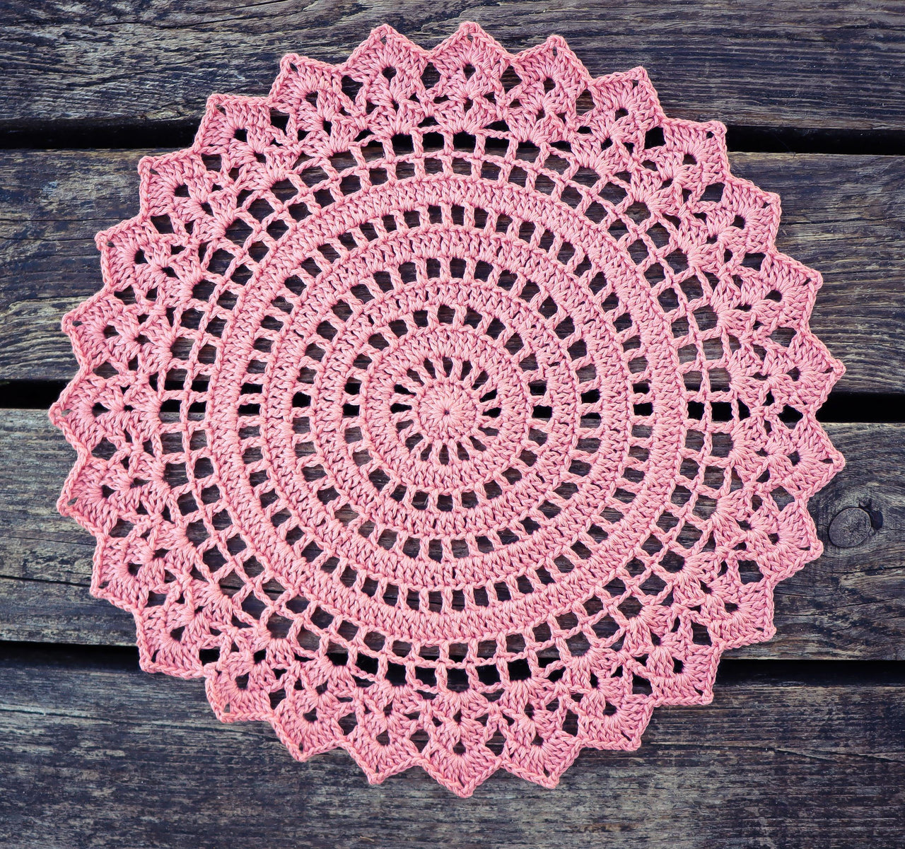 Vintage Pink Doily Placemat Written Pattern