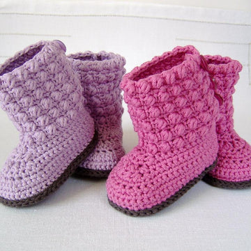 Bubble Stitch Baby Booties