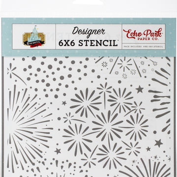 Echo Park Paper Echo Park Stencil 6"X6" - Firework Show, Remember The Magic