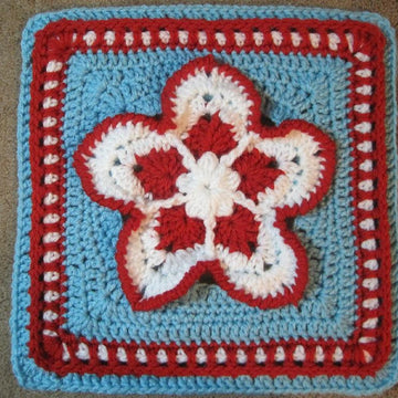 Strawberry Blossom Afghan Square