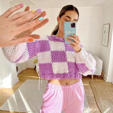 Klaudia Checkered Jumper