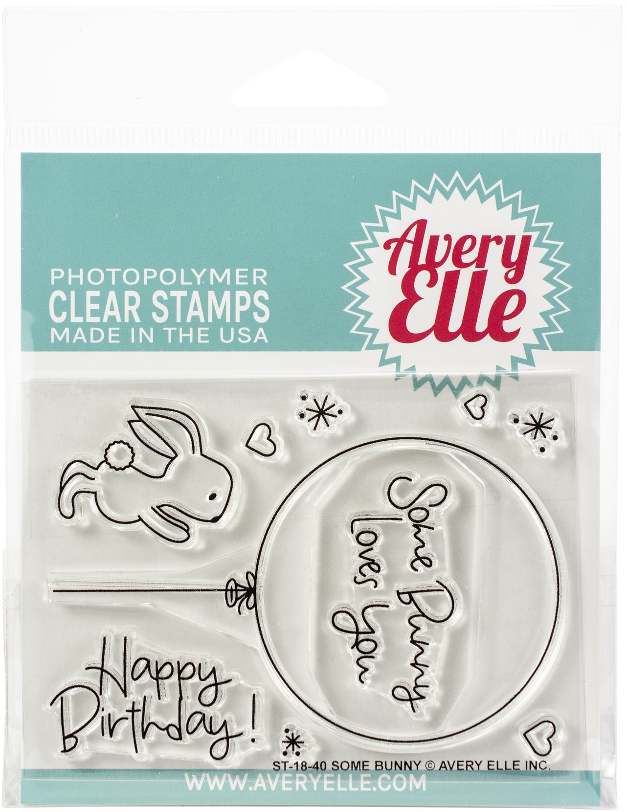 Avery Elle Clear Stamp Set 4"X3" - Some Bunny