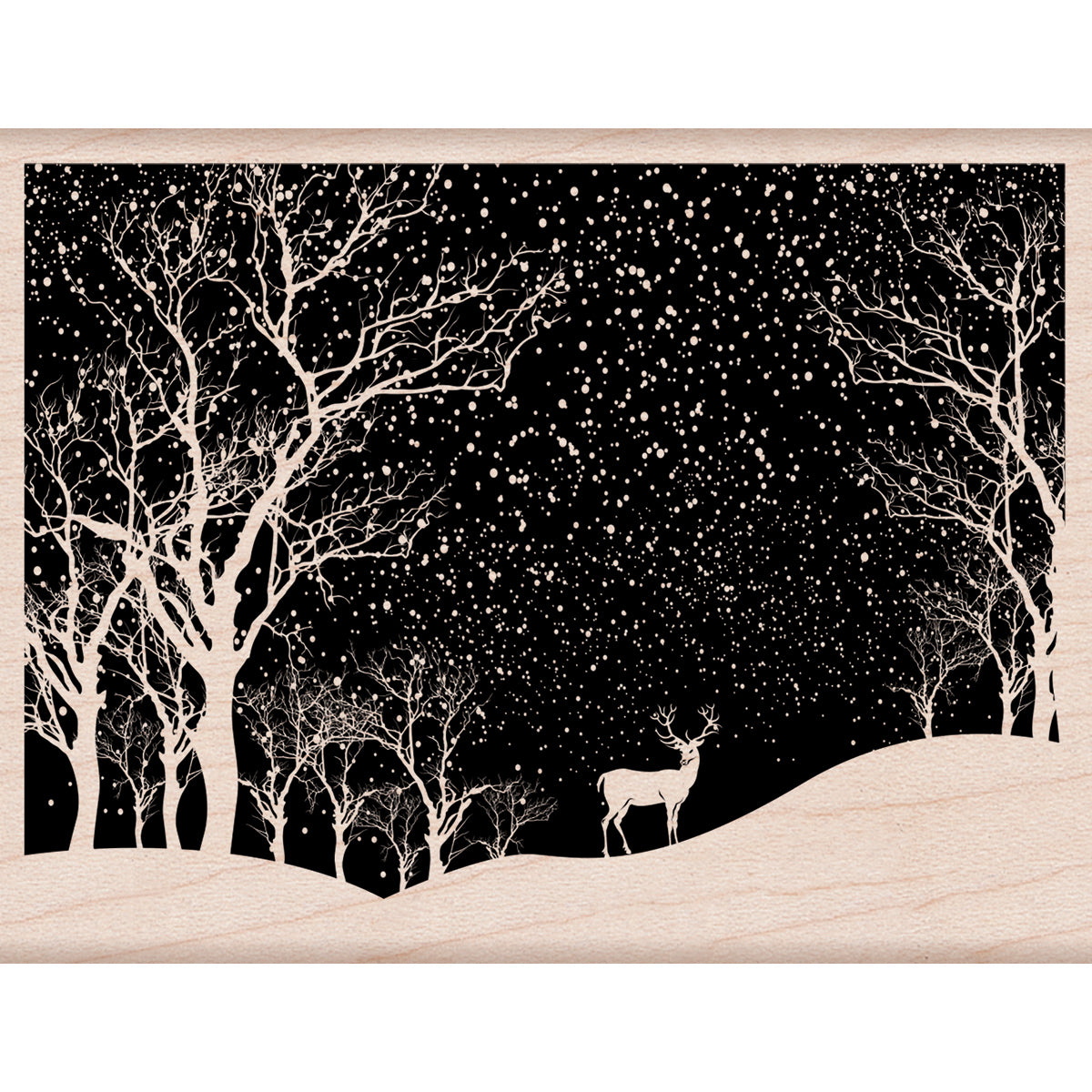 Hero Arts Mounted Rubber Stamp 4.25"X3.25" - Snowy Scene