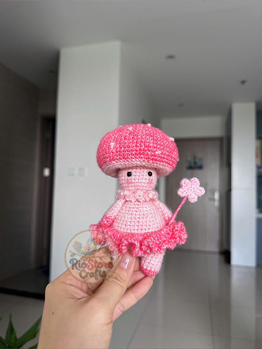 Pink Fairy Shroom Amigurumi
