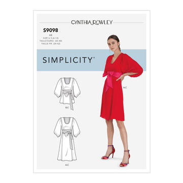 Simplicity Misses' Dress & Top With Tie Belt S9098 - Sewing Pattern
