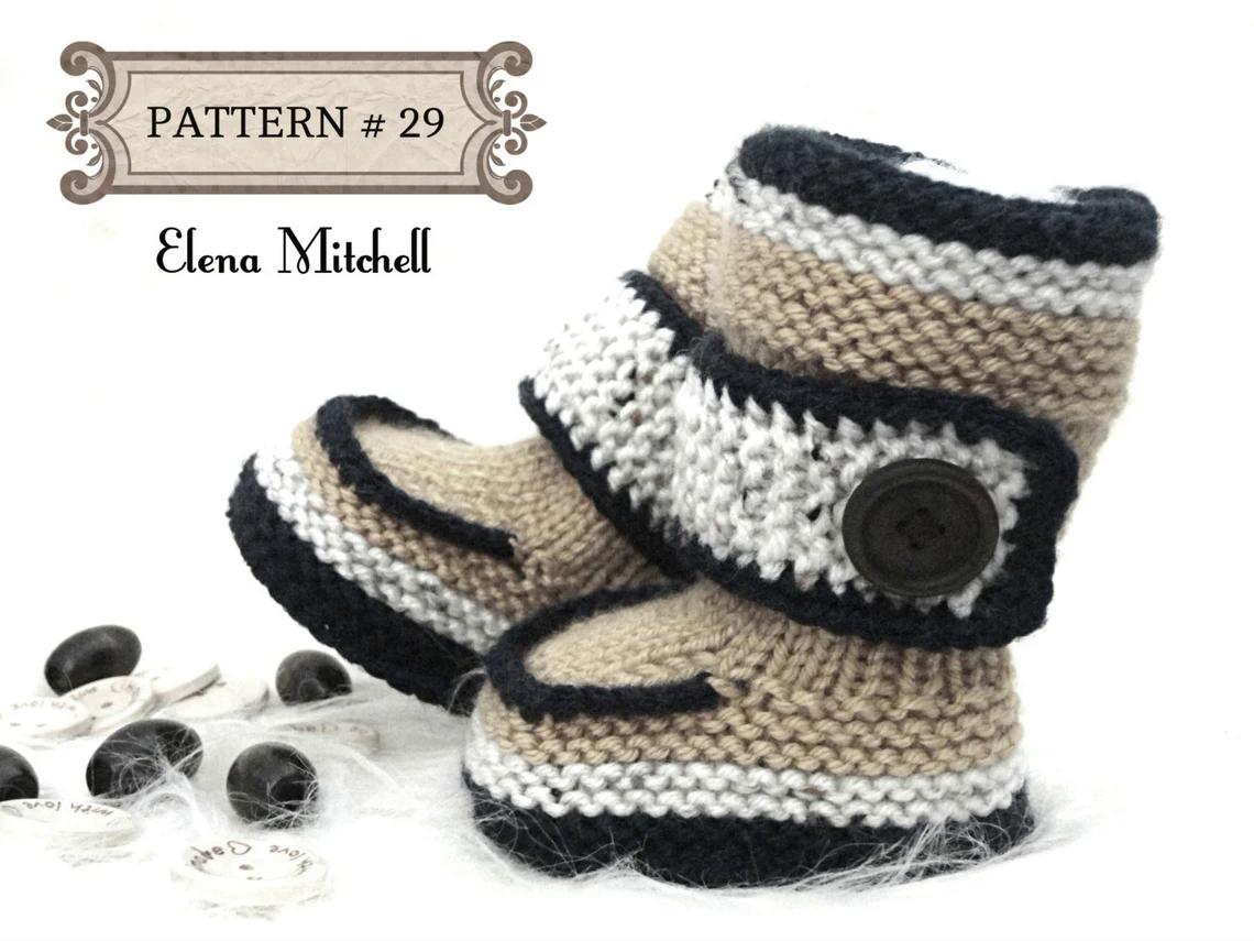 Knitting PATTERN Baby Boy Baby Booties Naveen