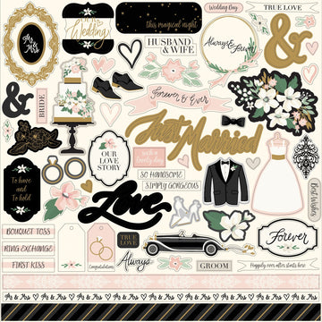 Echo Park Paper Wedding Day Cardstock Stickers 12"X12" - Elements