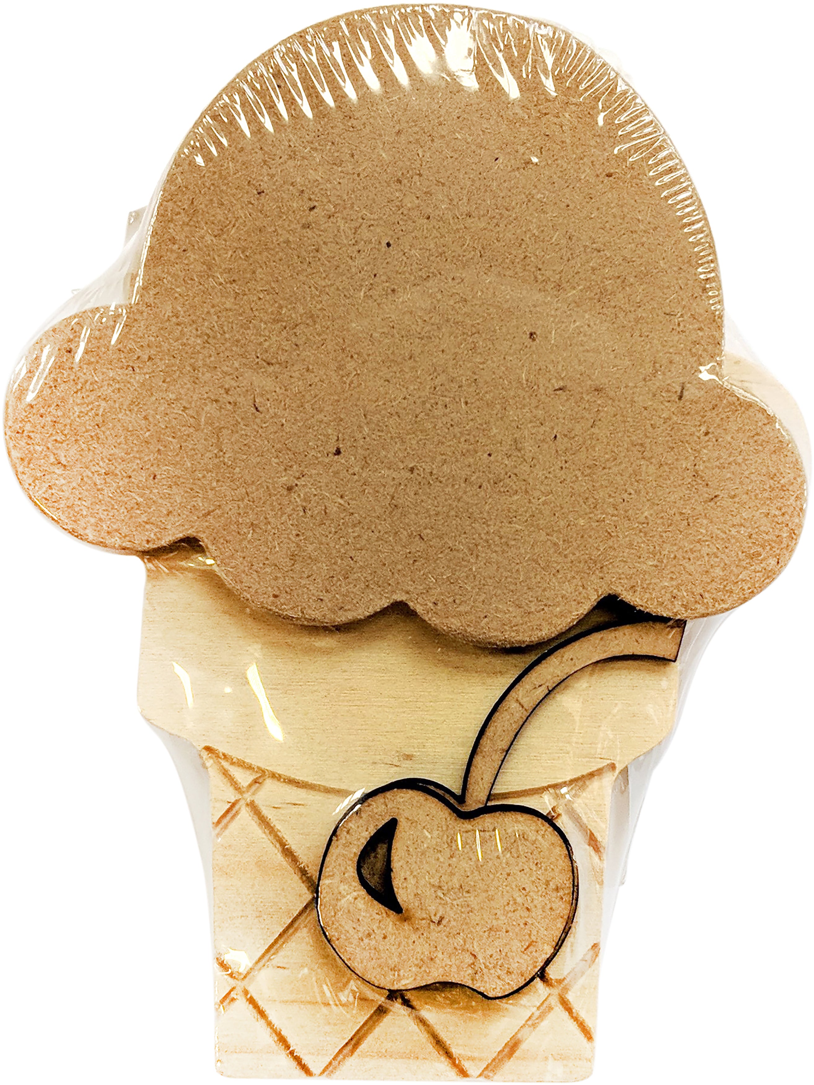Foundations Decor Interchangeable "O" Wood Shape - June - Ice Cream Cone, 4"X7"