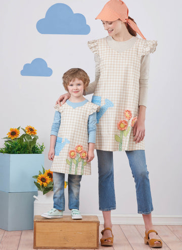 Simplicity Children's and Misses' Wrap Around Apron and Scarf Hat by Ruby Jean's Closet S9767 - Sewing Pattern