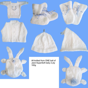 Cute Baby Outfits to Knit in 2 & 3 ply - Rabbit, Ballerina
