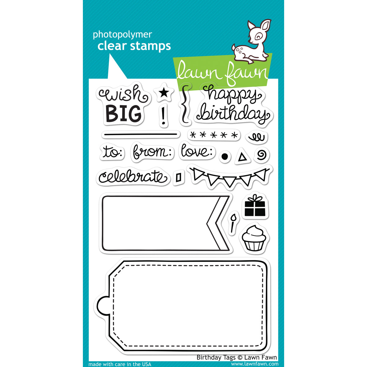 Lawn Fawn Clear Stamps 4"X6" - Birthday Tags