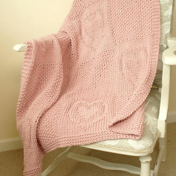 Easy heart pattern chunky baby blanket