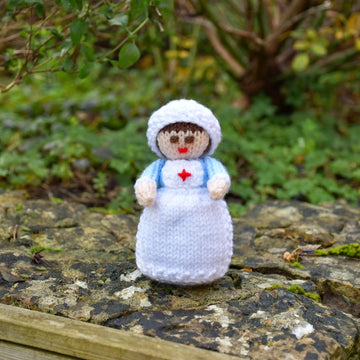 Miniature WWI Red Cross Nurse Doll Knitting Pattern - Toy Knitting Pattern