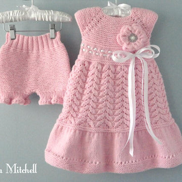 Pattern Knitting Baby Dress Baby Bloomers