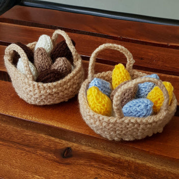 Knitted Basket of Mini Eggs