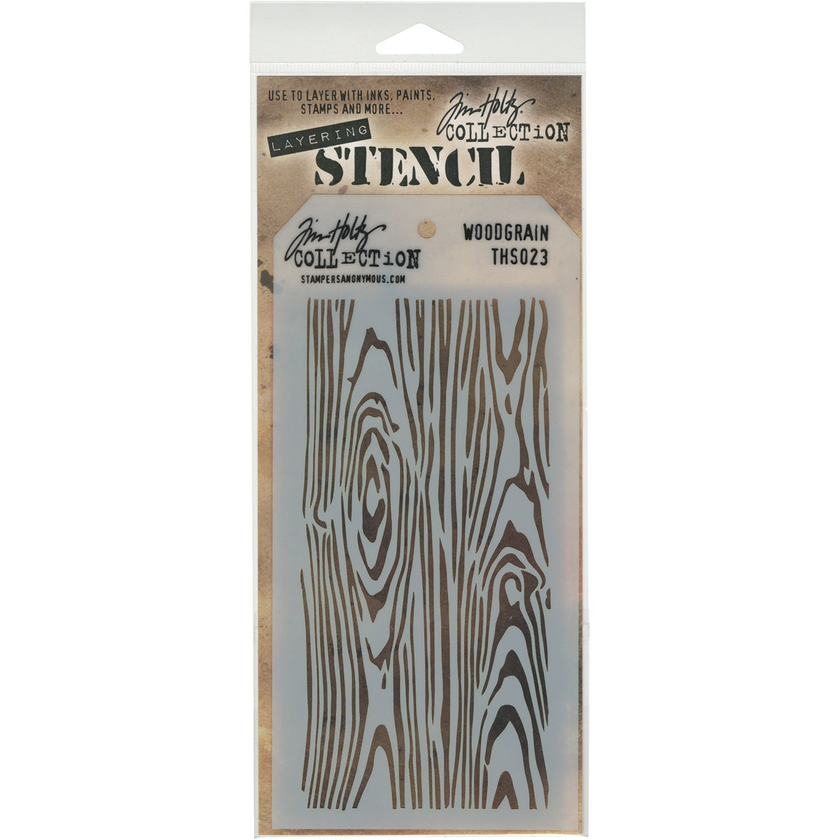 Stampers Anonymous Tim Holtz Layered Stencil 4.125"X8.5" - Woodgrain