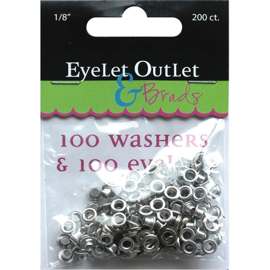 Eyelet Outlet Eyelets & Washers - 1/8", 100 Eyelets, 100 Washers