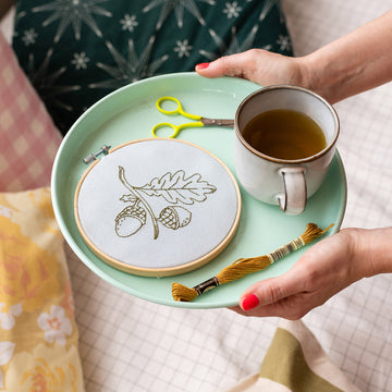 Cotton Clara Acorn Embroidery Kit - 16cm