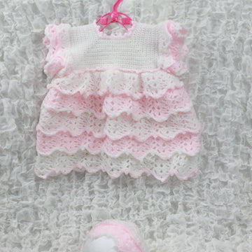 Crochet Pattern baby dress & hat UK & USA Terms #100
