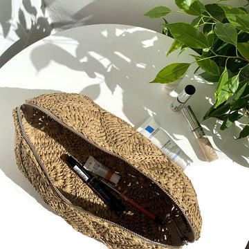 Raffia Cosmetic Bag
