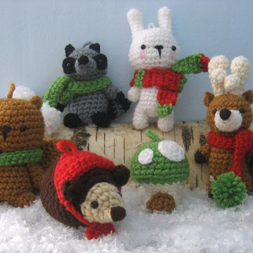 Woodland Christmas Ornament Crochet Pattern Set