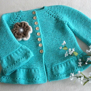 Knitting PATTERN Baby Jacket Garter Stitch Baby Girl Cardigan Scarlett