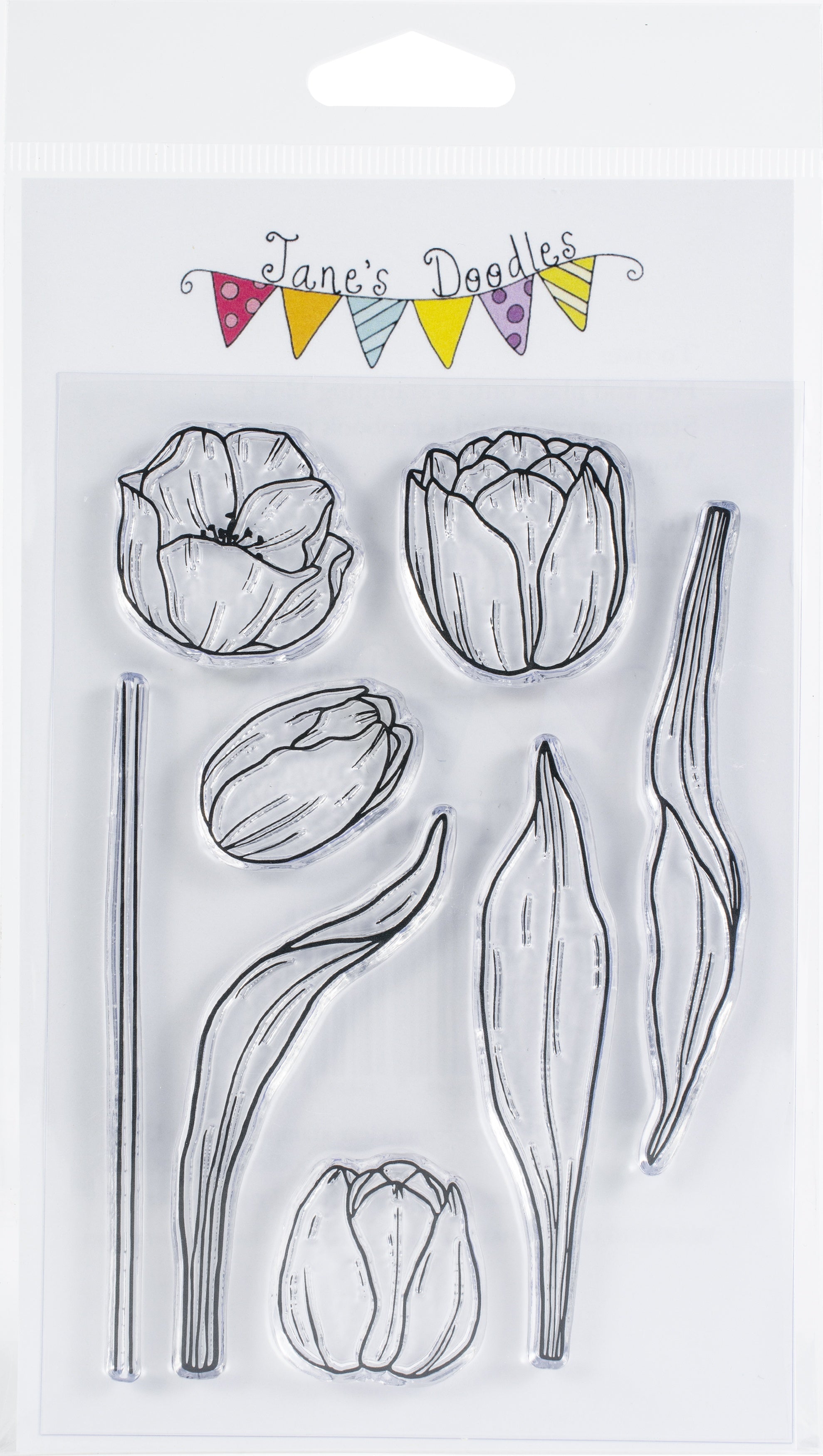 Jane's Doodles Clear Stamps 4"X6" - Tulips