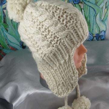 Baby Big Bobble Superfast Cable Trapper Hat