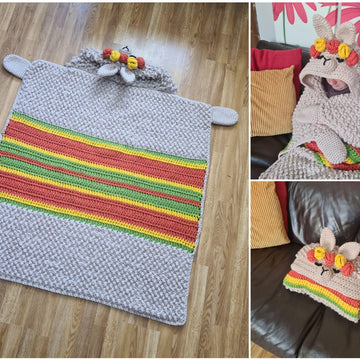 2in1 Llama Hooded Blanket
