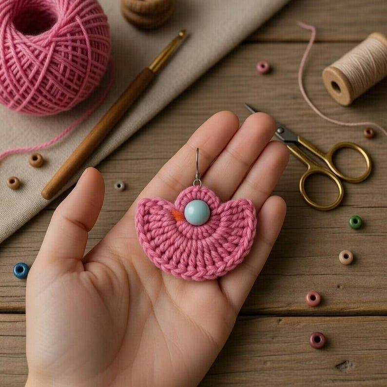 Crochet Half-Circle Earrings Pattern – Irish Lace Jewelry PDF + Video Tutorial