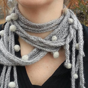 Shades of Grey Roped and Tied Scarf Necklace
