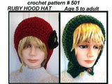 501, Ruby Fitted Hood Hat, crochet pattern