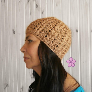 "Cascade" lacy beanie _ C26