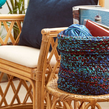 Boho Knit Basket in Bernat - Downloadable PDF