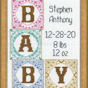 Design Works Baby Blocks Cross Stitch Kit - Multi