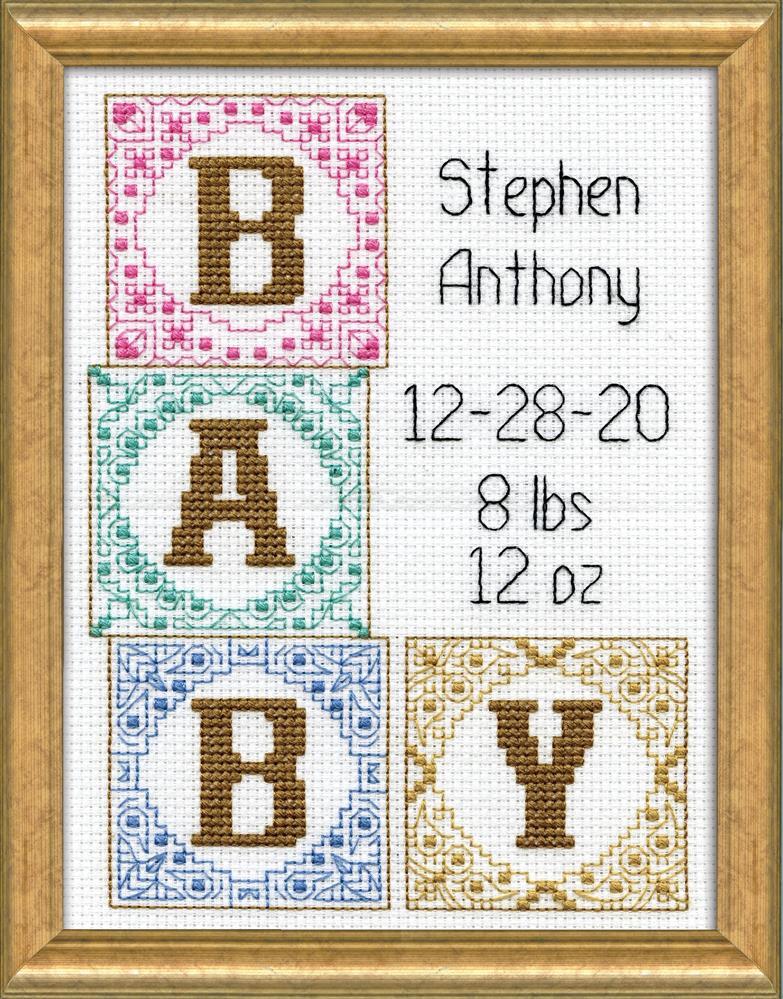 Design Works Baby Blocks Cross Stitch Kit - Multi