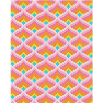 Rainbow Gradient Bargello C2C Pattern - Large Throw Blanket PDF with Graph + Row-by-Row count