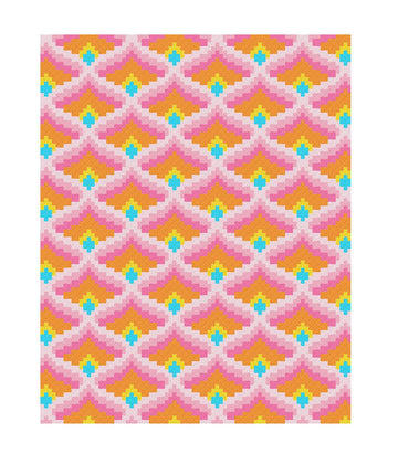 Rainbow Gradient Bargello C2C Pattern - Large Throw Blanket PDF with Graph + Row-by-Row count