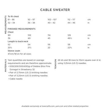 Cabled Sweater - Sweater Knitting Pattern For Women in Debbie Bliss Fine Donegal by Debbie Bliss