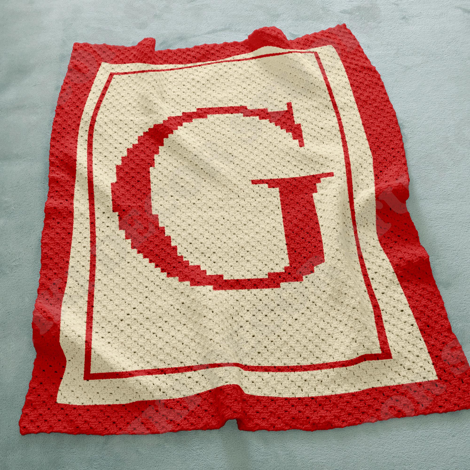 Letter G Alphabet Blanket C2C CROCHET PATTERN