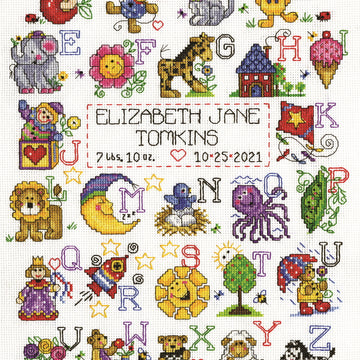 Design Works ABC Fun Sampler Cross Stitch Kit - 28cm x 35cm