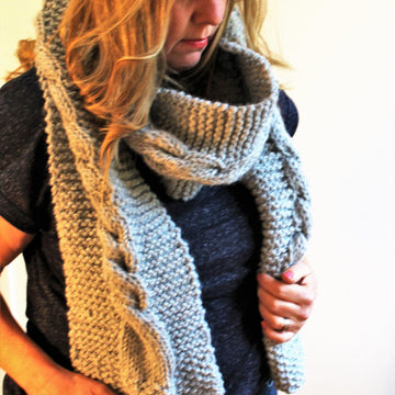 Storm Cable Scarf & Pom-Pom Hat Set