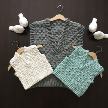 Harmony Basketweave V Collar Vest N 691