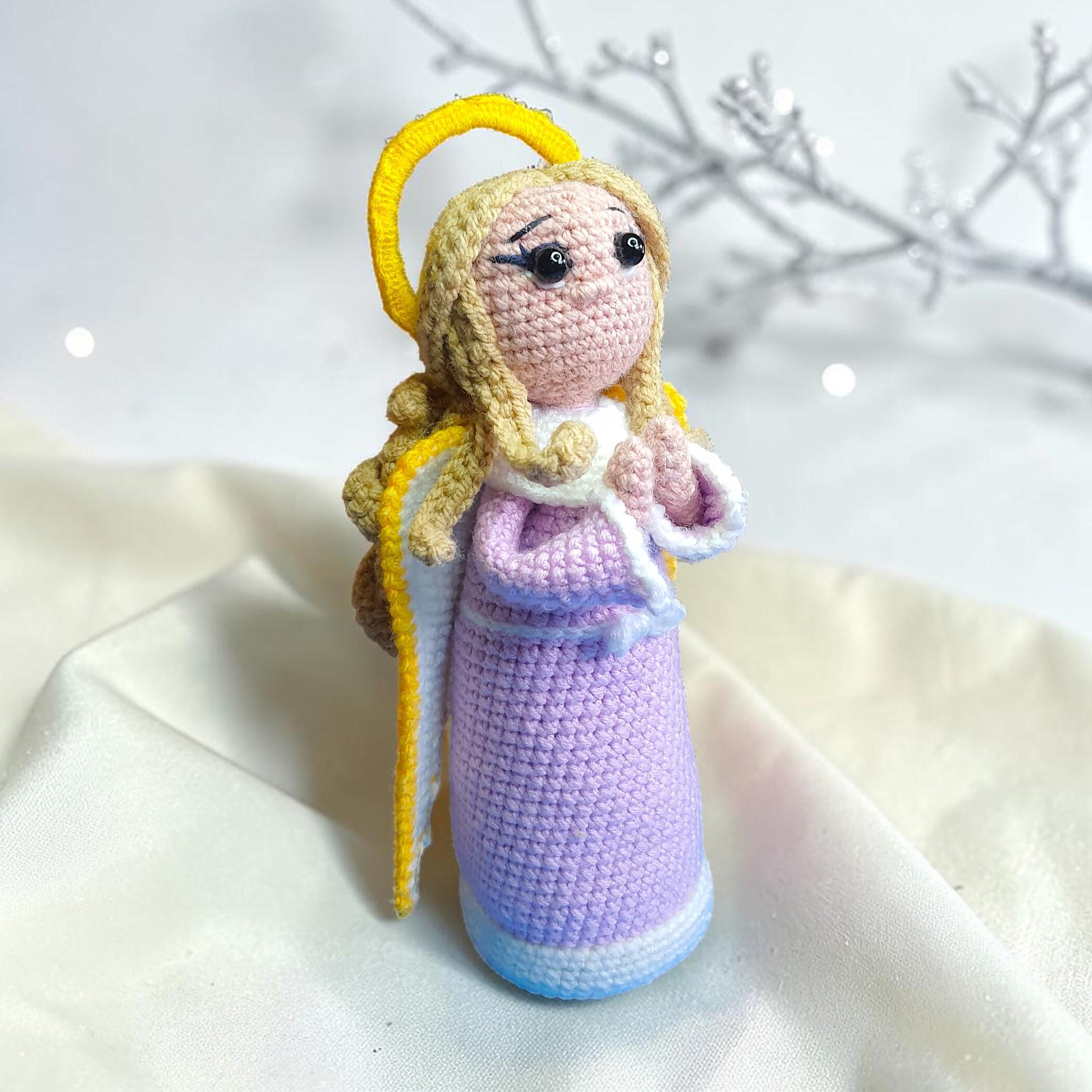 Christmas Guardian Angel Toy Crochet Pattern, Amigurumi Catholic, Baptism Pattern, 9 inch Angel
