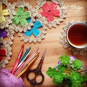 Crochet Star coasters - Pdf pattern-