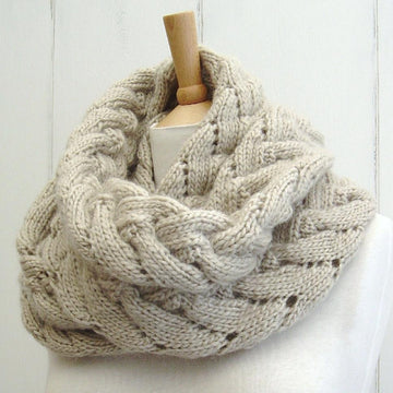Chevron Lace Cable Wrap Scarf
